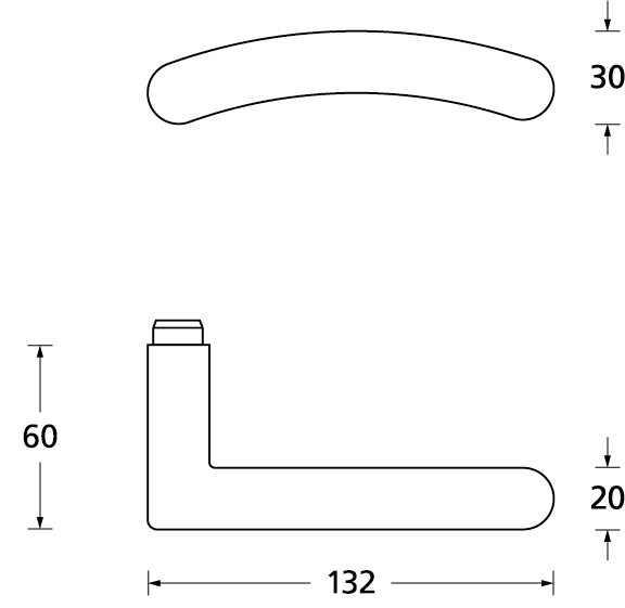 Türdrücker in Flächenbündiger Optik Form 1084 Edelstahl Matt, auf Rundrosette, Buntbart