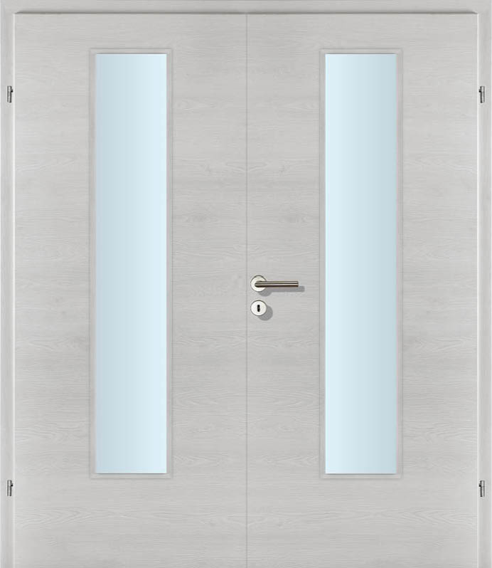 CPL Schladming Winter Quer, strukturiert Innentür Inkl. Zarge (Türrahmen) Doppeltüre Inkl. Glaslichte EN Mittig