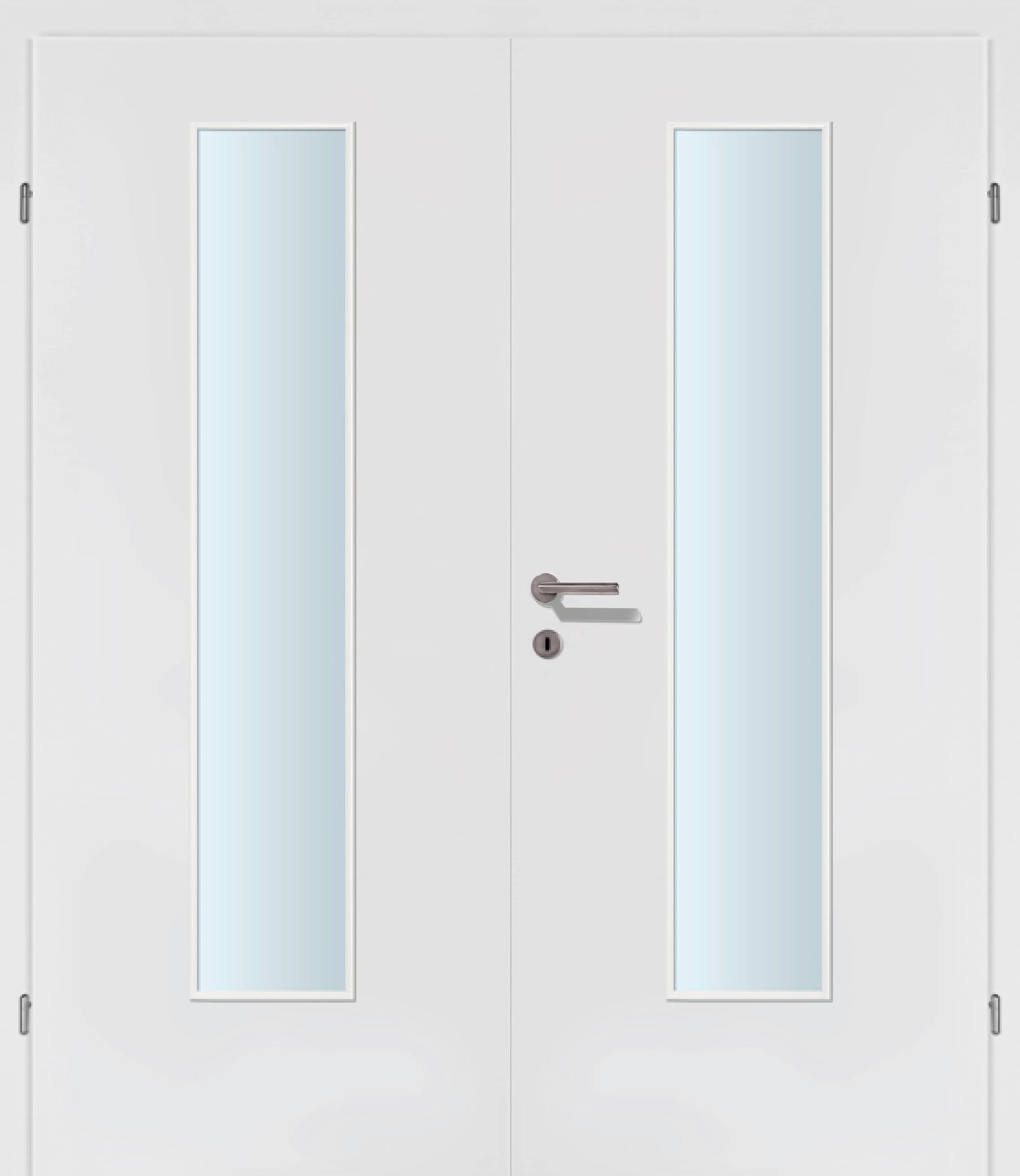 Exklusiv weiss Innentür Inkl. Zarge (Türrahmen) Doppeltüre Inkl. Glaslichte EN Mittig
