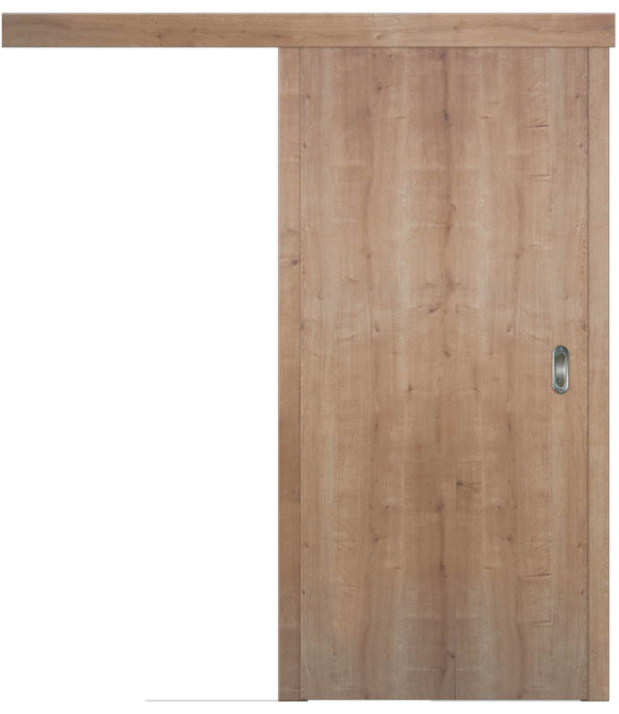CPL Asteiche Natur Längs, strukturiert 1510 Holzschiebetür Inkl. Zarge (Türrahmen) Röhrenspan