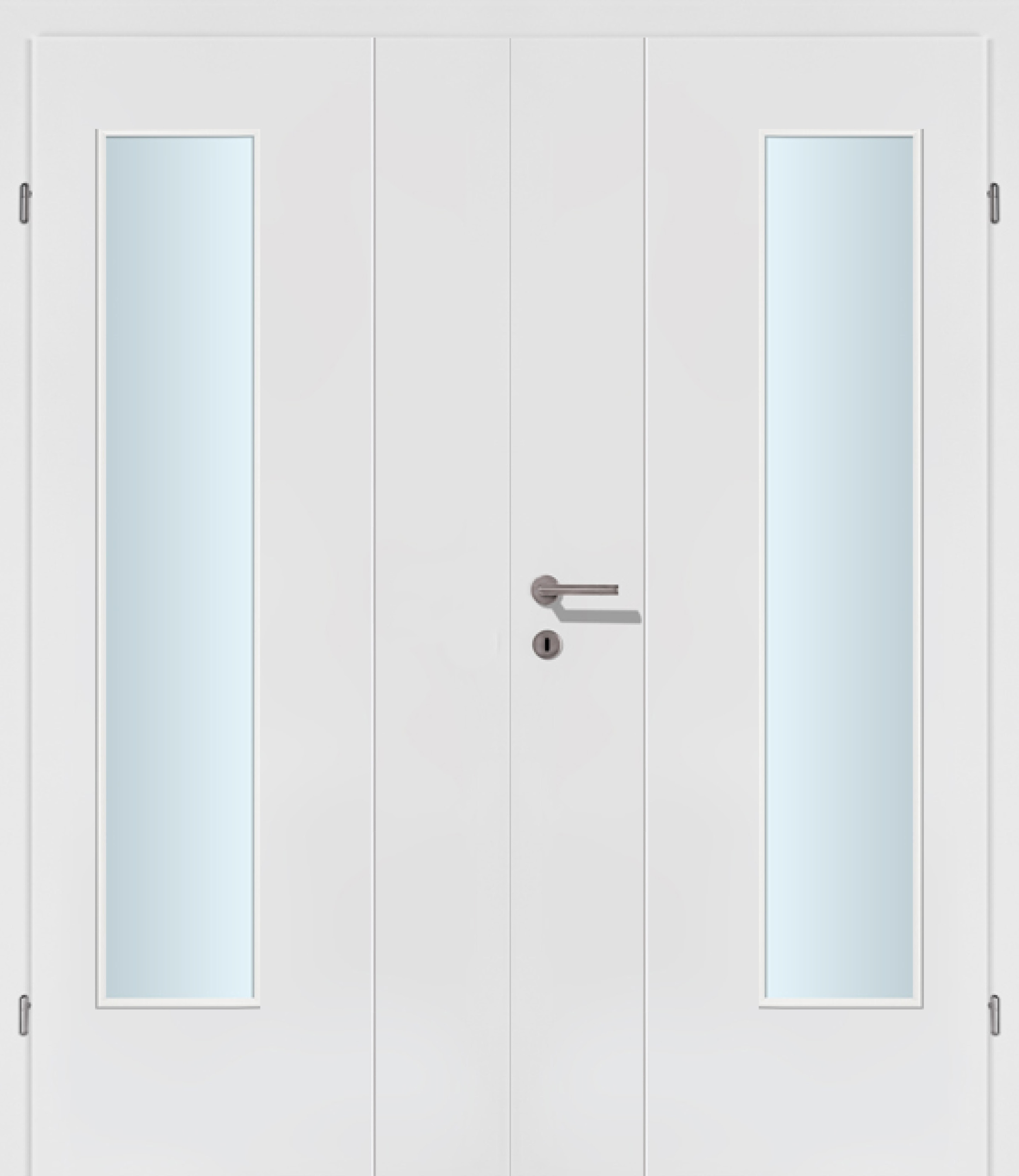 Modern Line R16L weiss Innentür Inkl. Zarge (Türrahmen) Doppeltüre Inkl. Glaslichte EN Bandseitig