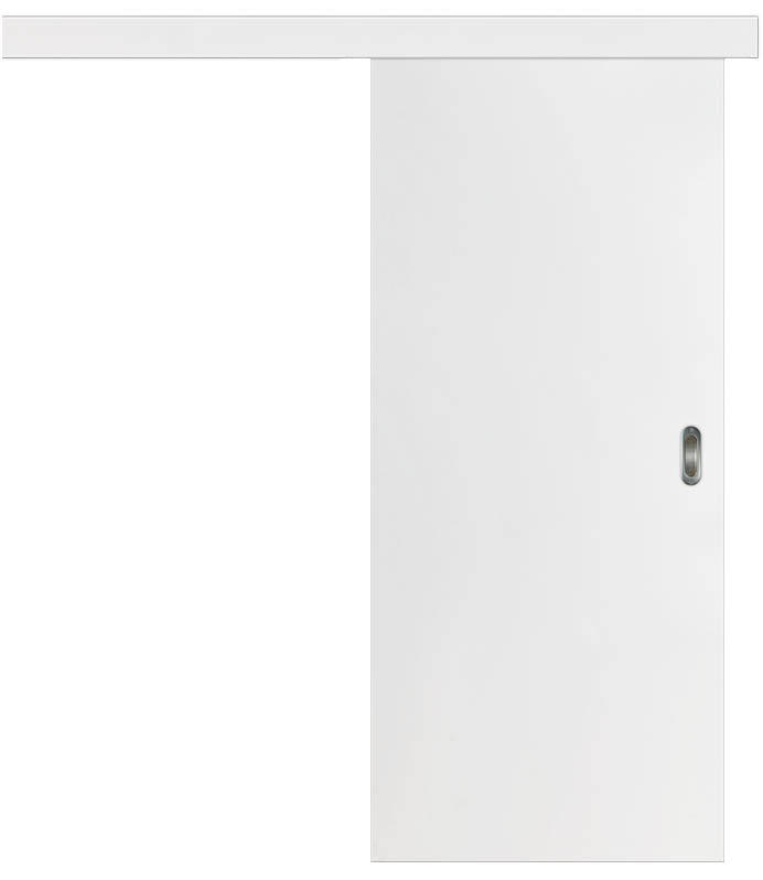 CPL Weiß Glatt 1512, ähnl. RAL 9003 Schiebetür ohne Zarge (Türrahmen) Röhrenspan
