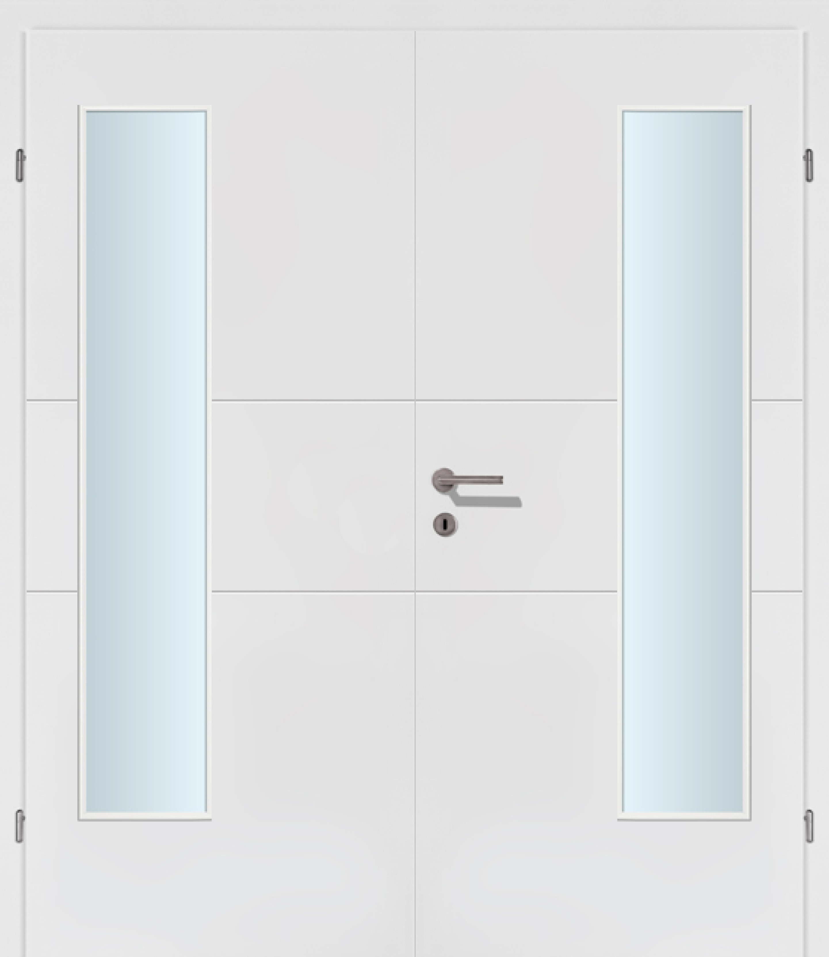 Modern Line R11L weiss Innentür Inkl. Zarge (Türrahmen) Doppeltüre Inkl. Glaslichte EN Bandseitig