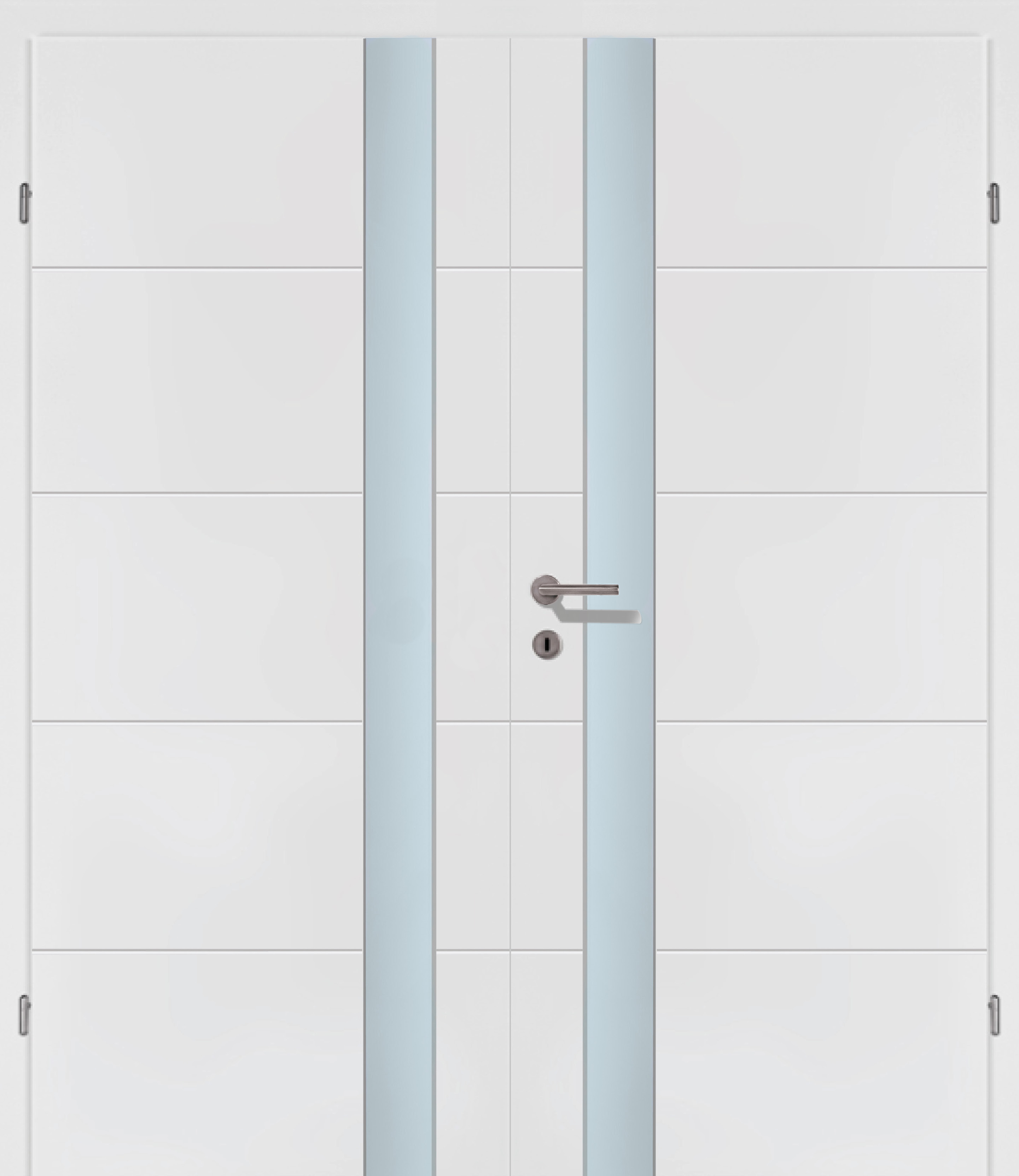 Modern Line R6L weiss Innentür Inkl. Zarge (Türrahmen) Doppeltüre Panorama PN2 Innentür Inkl. Klarglas
