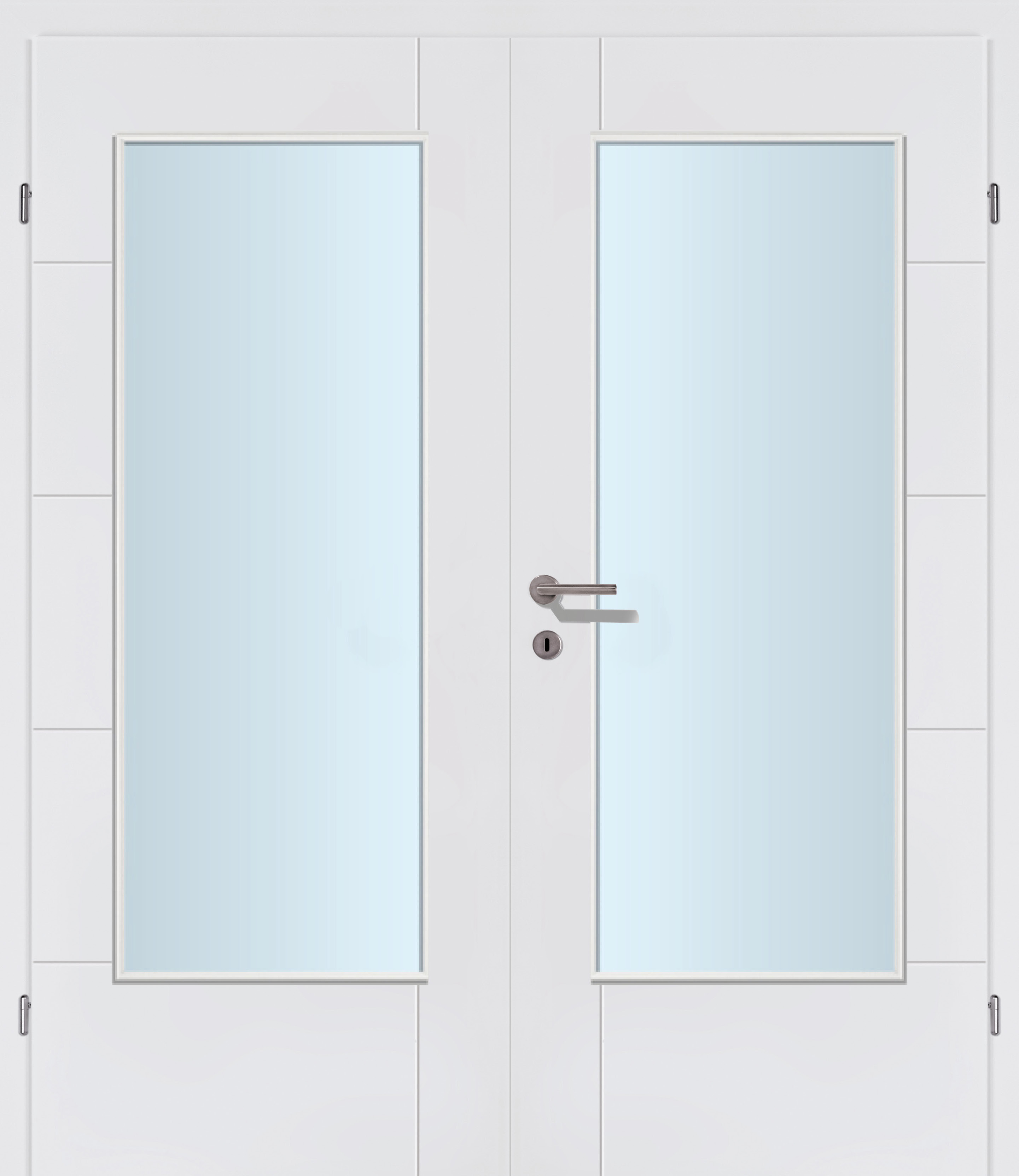 Modern Line R17L weiss Innentür Inkl. Zarge (Türrahmen) Doppeltüre Inkl. Glaslichte C