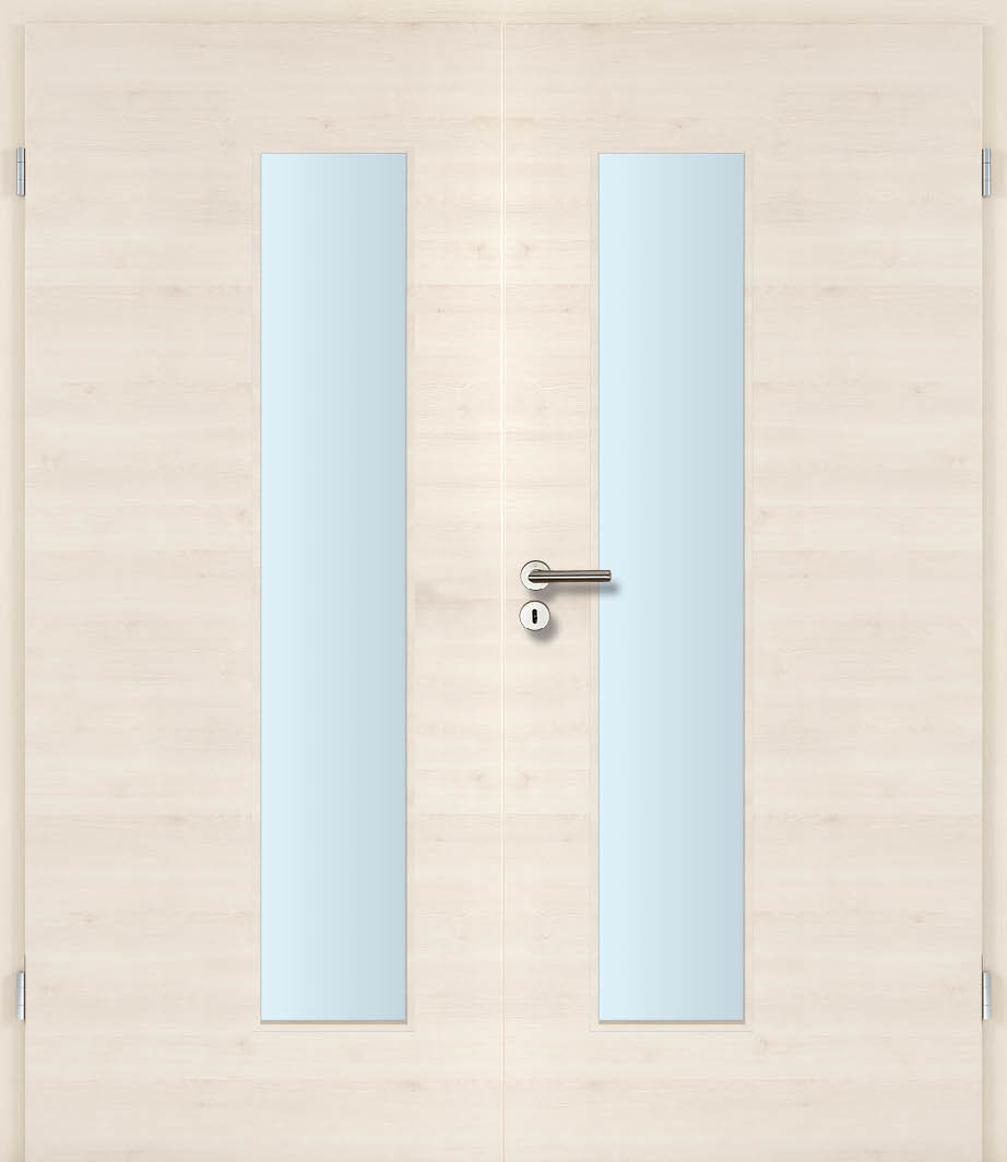 CPL Sandgrey Quer, strukturiert Innentür Inkl. Zarge (Türrahmen) Doppeltüre Inkl. Glaslichte EN Drückerseitig