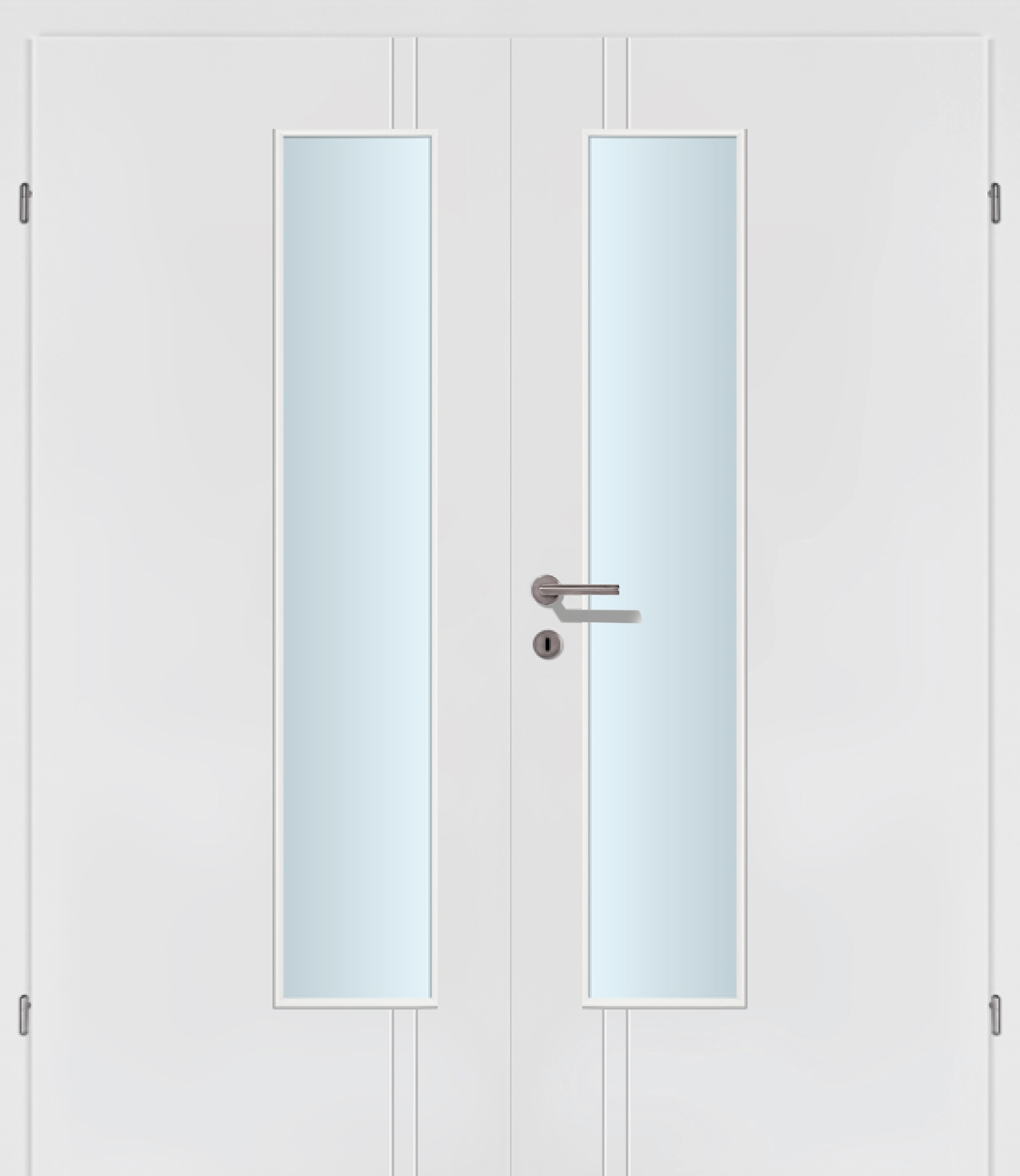 Modern Line R9L weiss Innentür Inkl. Zarge (Türrahmen) Doppeltüre Inkl. Glaslichte EN Drückerseitig
