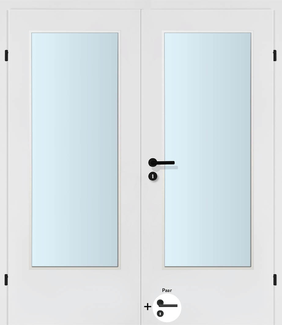 Selektion weiss Innentür Inkl. Zarge (Türrahmen) Doppeltüre Inkl. Glaslichte C Black Line