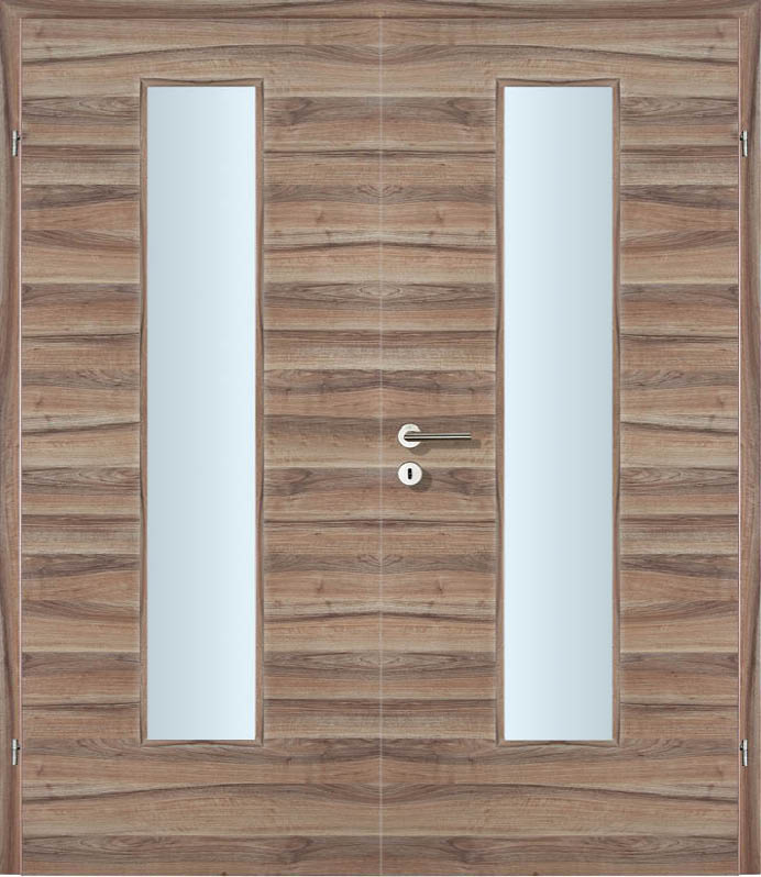 CPL Toscana Quer Innentür Inkl. Zarge (Türrahmen) Doppeltüre Inkl. Glaslichte EN Mittig