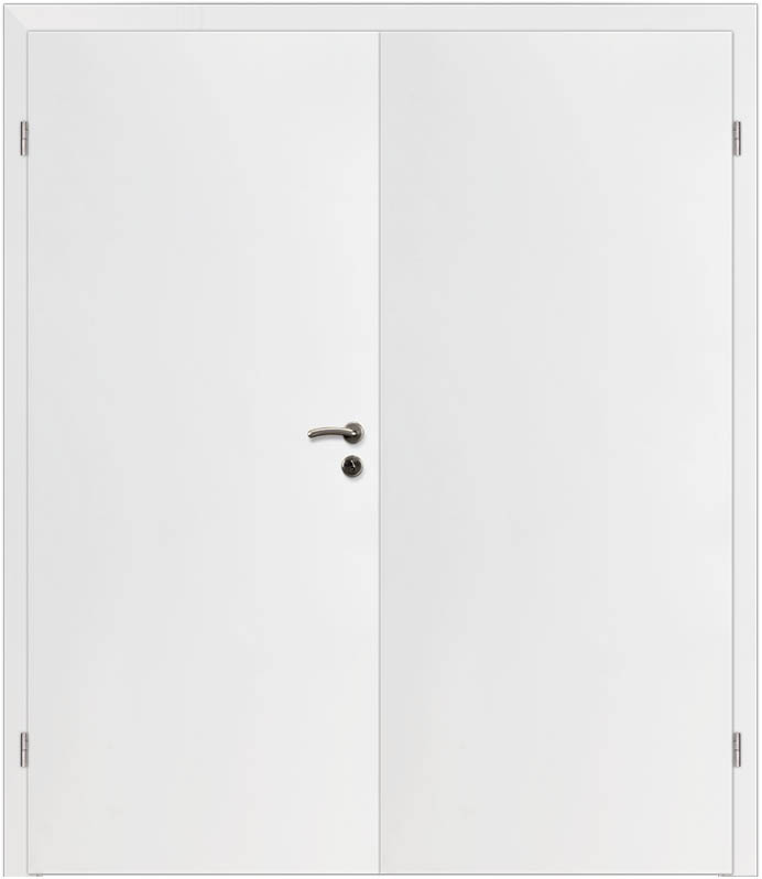 CPL Weiß Glatt 1512, ähnl. RAL 9003 Innentür Inkl. Zarge (Türrahmen) Doppeltüre Röhrenspan