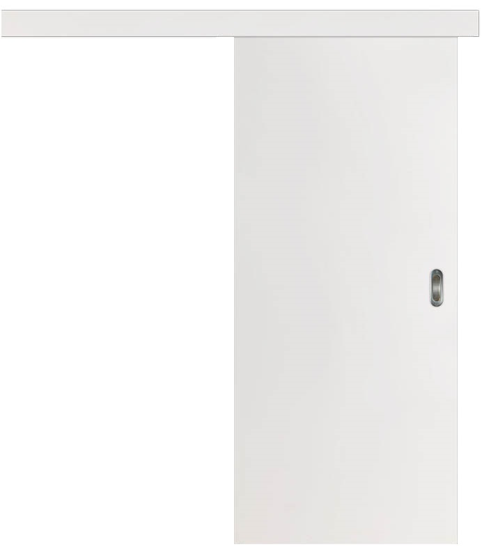 CPL Weiß Glatt 1507, ähnl. RAL 9010 Schiebetür ohne Zarge (Türrahmen) Röhrenspan