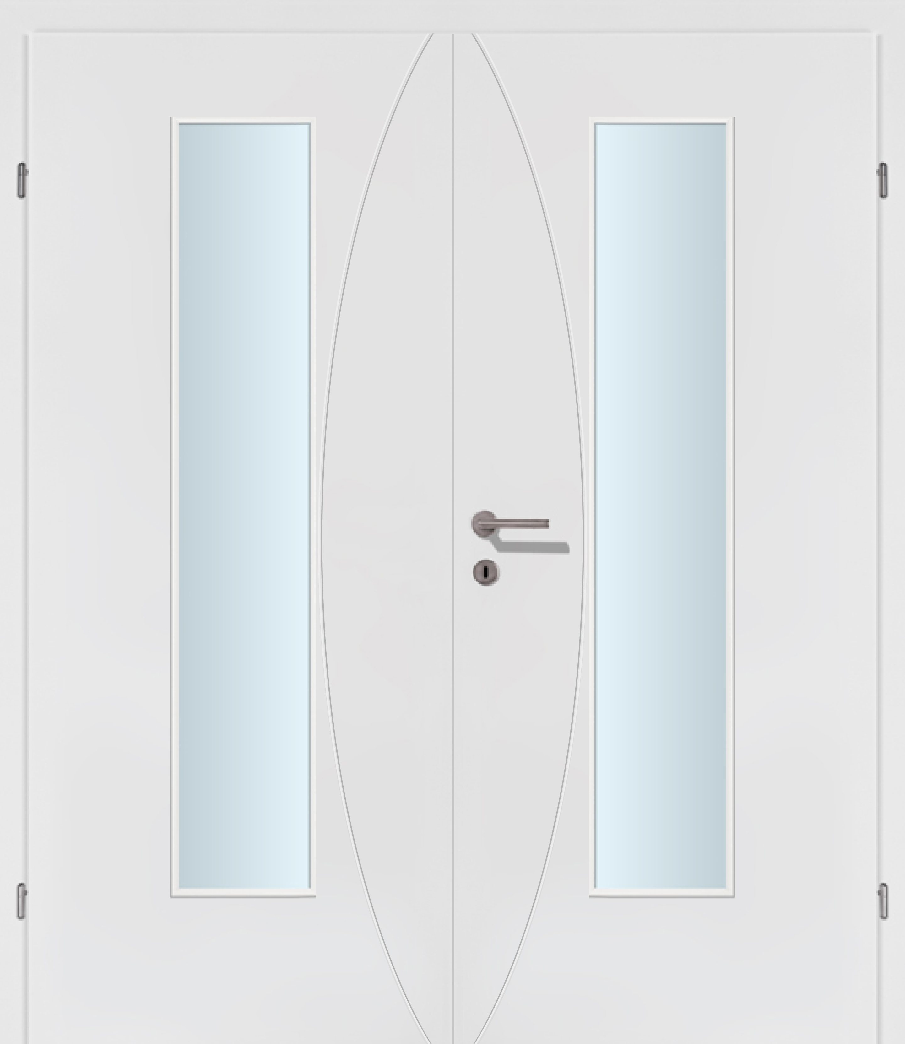Modern Line R21L weiss Innentür Inkl. Zarge (Türrahmen) Doppeltüre Inkl. Glaslichte EN Mittig