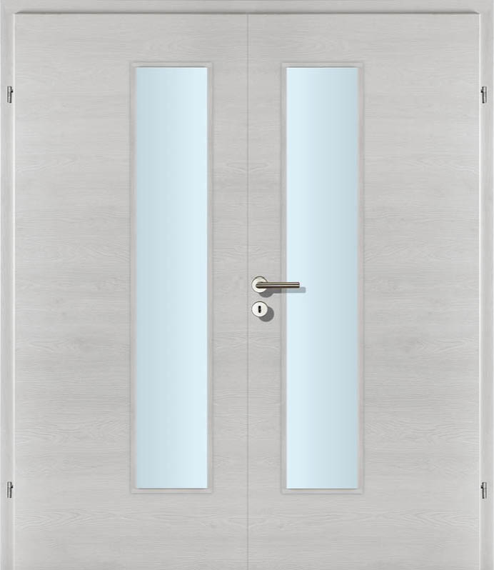 CPL Schladming Winter Quer, strukturiert Innentür Inkl. Zarge (Türrahmen) Doppeltüre Inkl. Glaslichte EN Drückerseitig