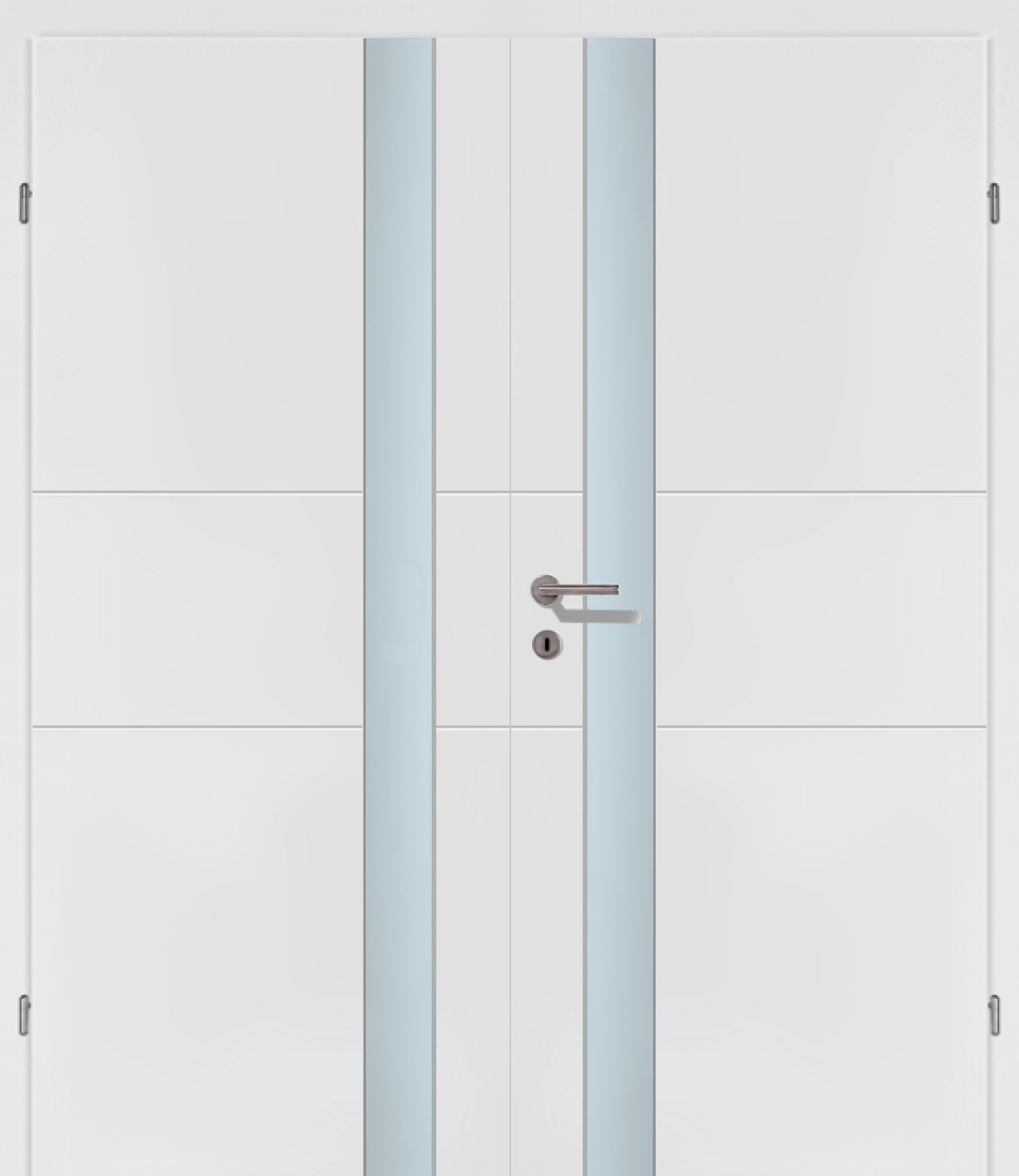 Modern Line R11L weiss Innentür Inkl. Zarge (Türrahmen) Doppeltüre Panorama PN2 Innentür Inkl. Klarglas
