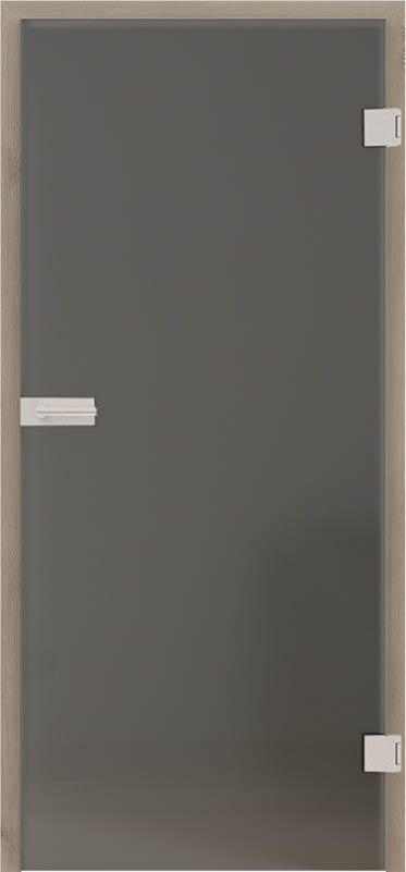 Glastüre Mod. Schagerl 501 Satin Grey Mattiert Inkl. Zarge (Türrahmen) CPL Silver Grey, strukturiert Inkl. Beschlags-Set