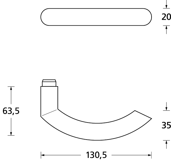 Türdrücker Modell Form 1085 Edelstahl Matt, auf Rundrosette, Buntbart