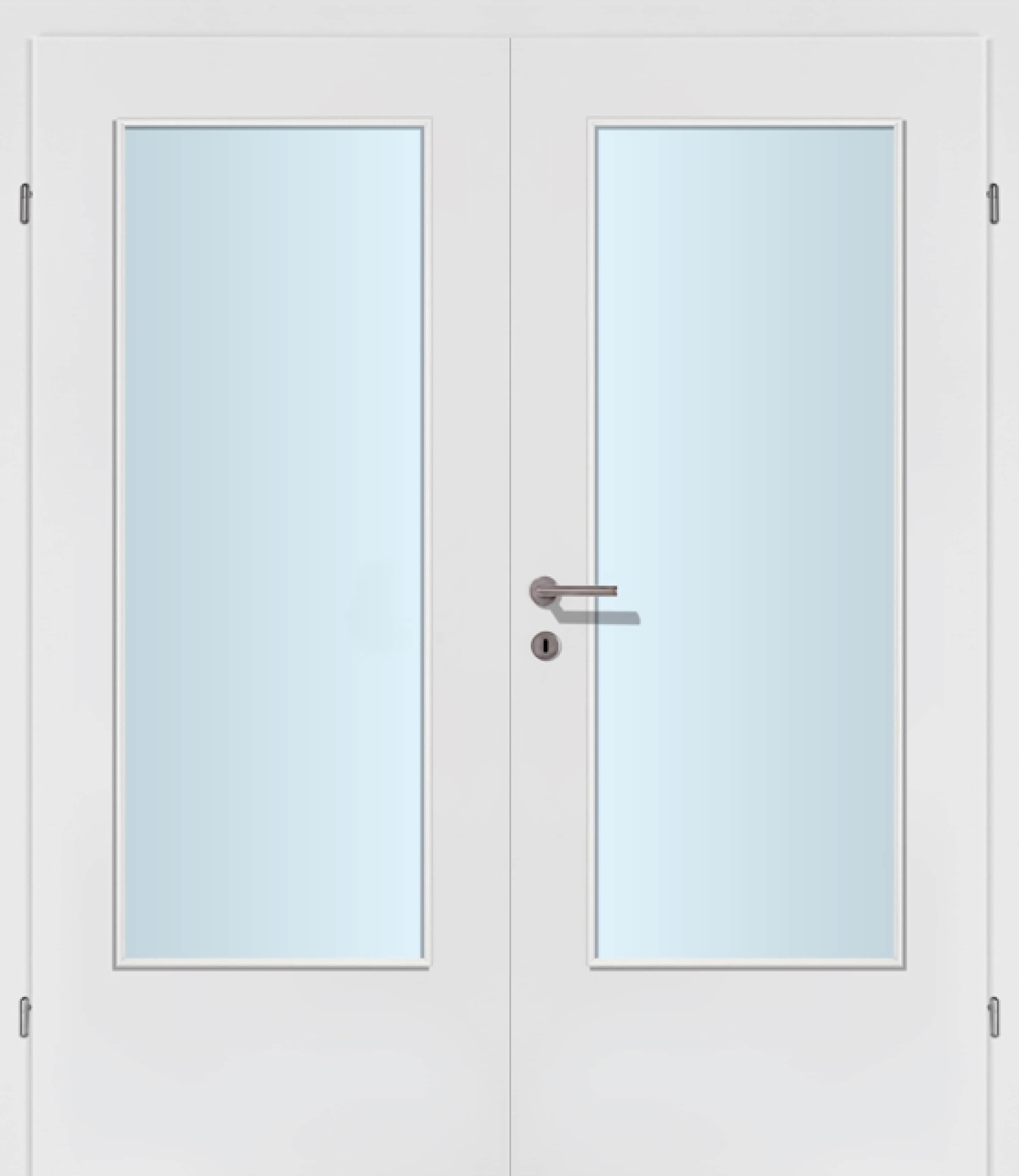 Exklusiv weiss Innentür Inkl. Zarge (Türrahmen) Doppeltüre Inkl. Glaslichte C