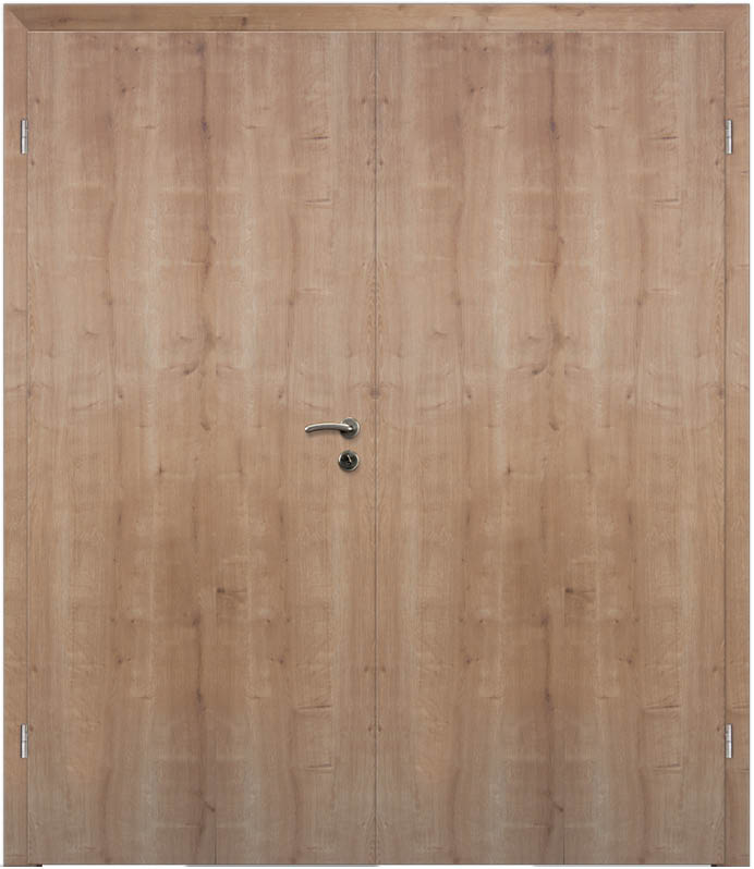 CPL Asteiche Natur Längs, strukturiert 1510 Innentür Inkl. Zarge (Türrahmen) Doppeltüre Röhrenspan
