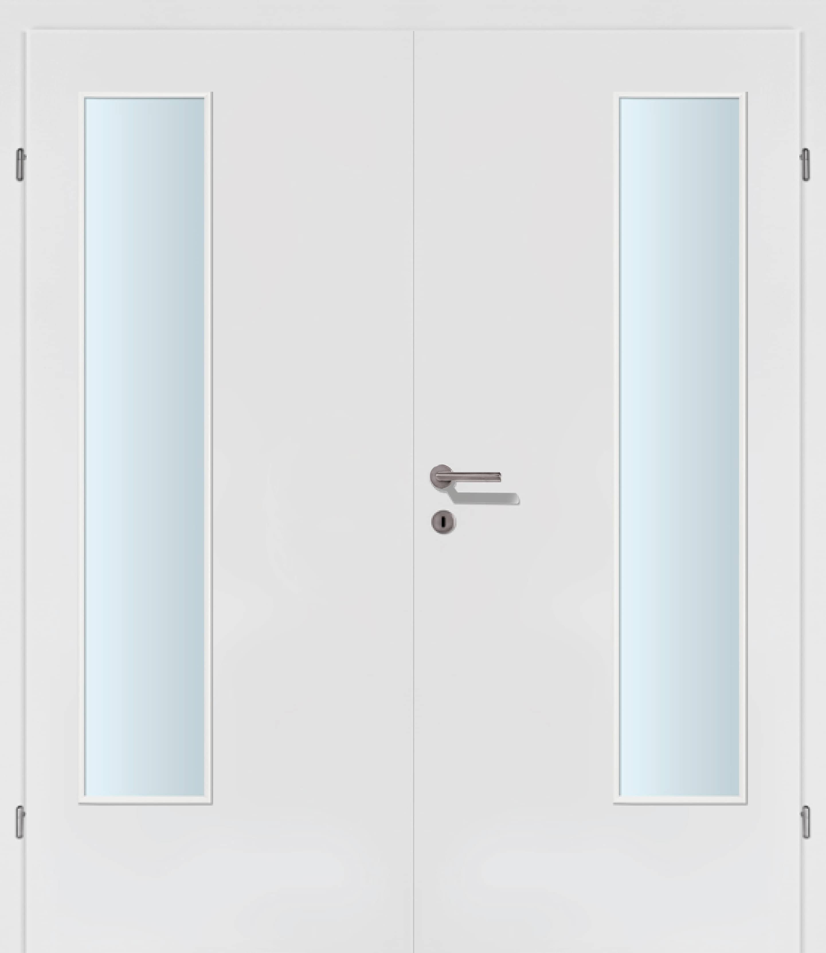 Selektion weiss Innentür Inkl. Zarge (Türrahmen) Doppeltüre Inkl. Glaslichte EN Bandseitig