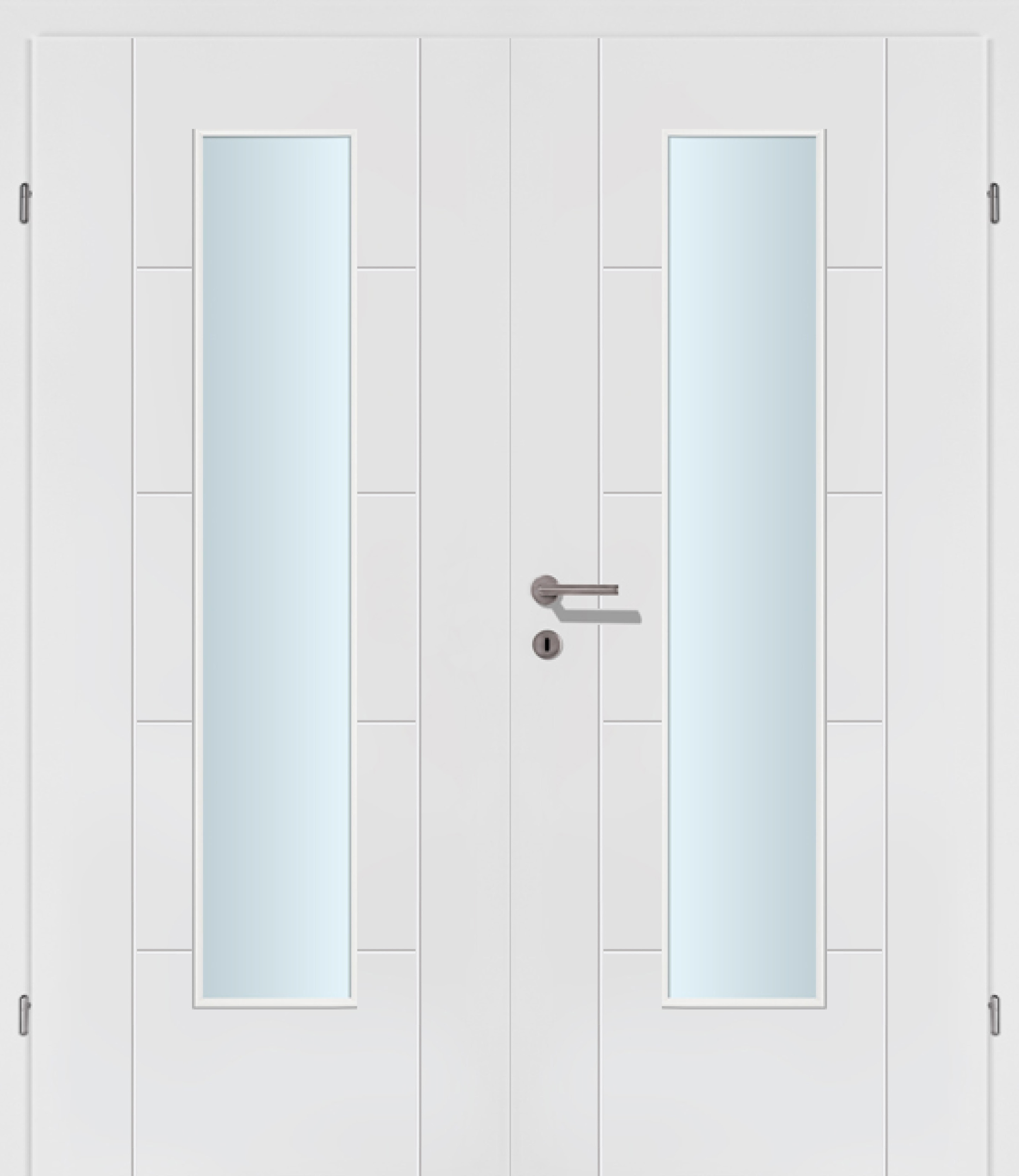 Modern Line R5L weiss Innentür Inkl. Zarge (Türrahmen) Doppeltüre Inkl. Glaslichte EN Mittig