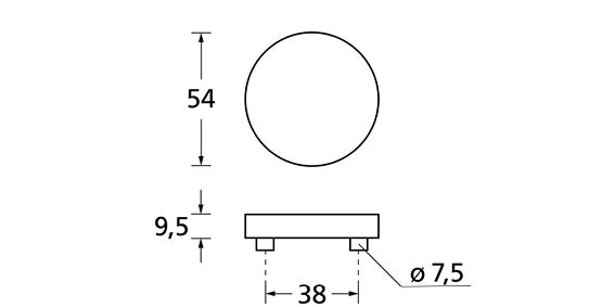 Türdrücker Modell Form 1108 Edelstahl Matt, auf Rundrosette, Buntbart