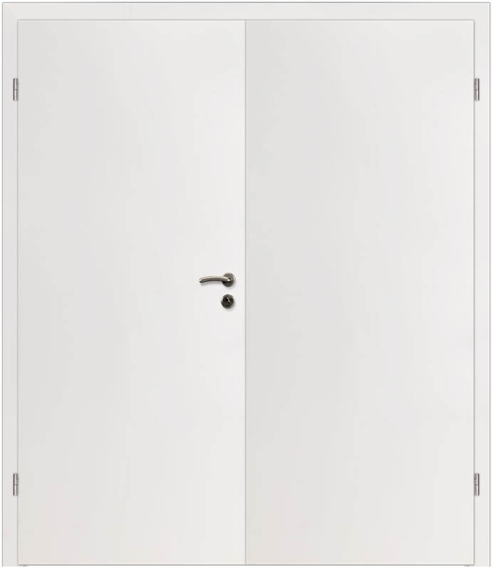 CPL Weiß Glatt 1507, ähnl. RAL 9010 Innentür Inkl. Zarge (Türrahmen) Doppeltüre Röhrenspan